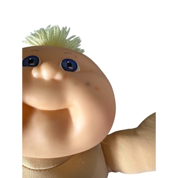Cabbage Patch Kids Doll 1989 VTG Blonde Tufted Hair Blue Eyes Pink Romper Diaper - Picture 7 of 12